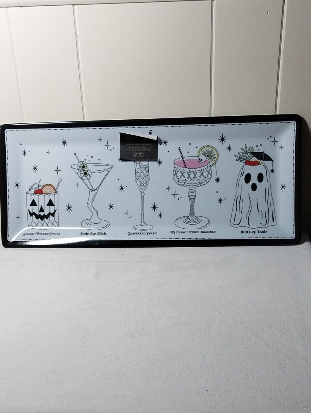 HALLOWEEN Rachel Zoe Platter, Melamine Sandwich Tray 19 in x 8 in NEW